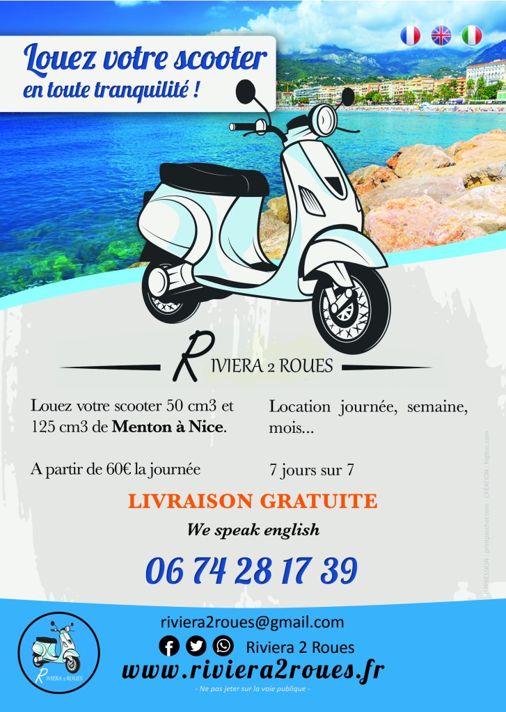 Location de scooters à Menton, Roquebrune-Cap-Martin et Monaco.